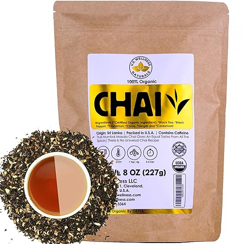 Classic Chai Tea Loose Leaf | CEYLON (110+ Cups) | 100% CERTIFIED ORGANIC Chai Ingredients| Black Tea, Cinnamon, Cardamom, Cloves & Black Pepper |