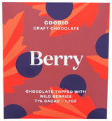 Goodio Chocolate Bar, Berry Nordic 71%, Vegan, Gluten- free, 1.7 Ounce