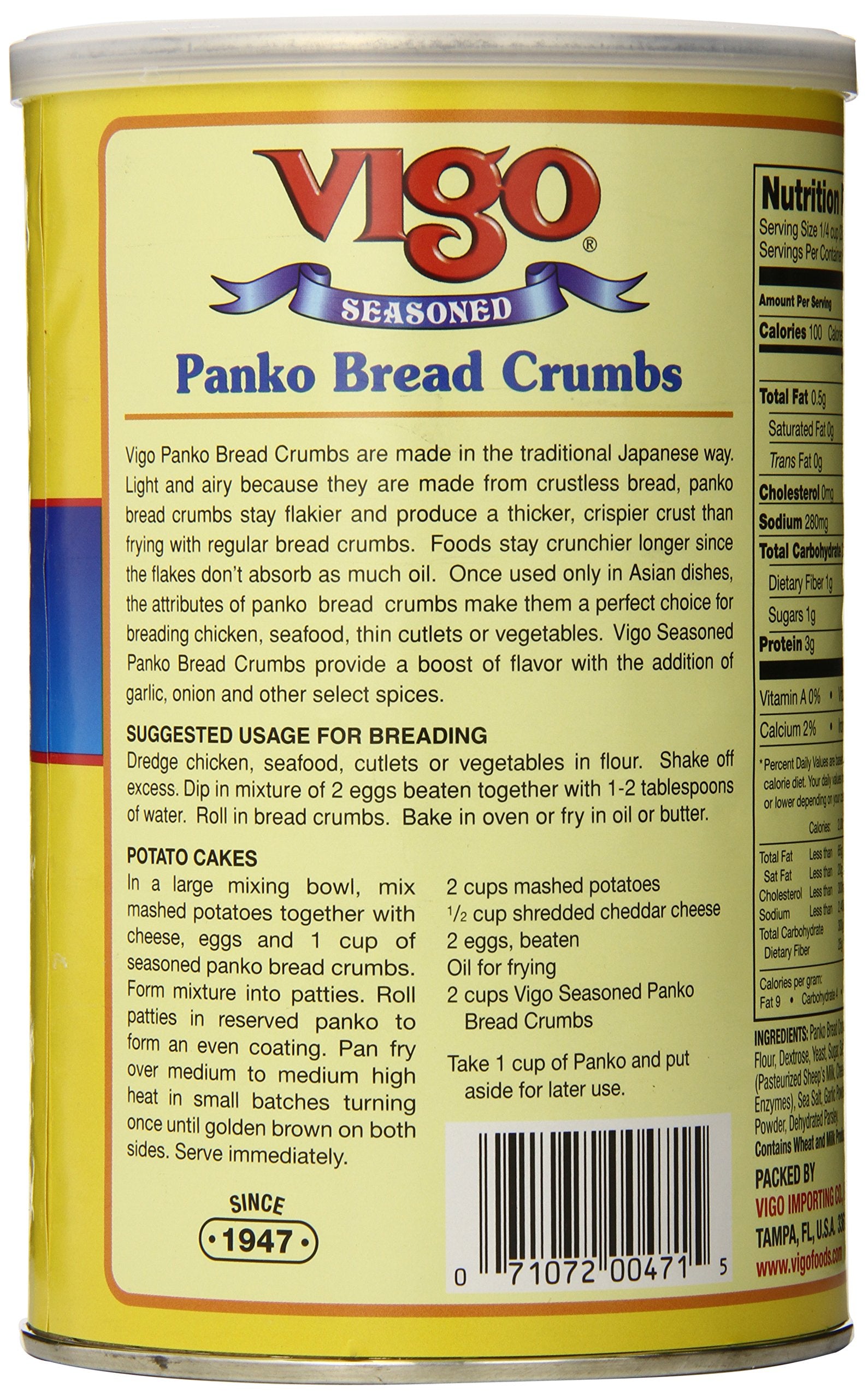 Vigo Italian Style Seasoned Panko Bread Crumbs, 8 Ounce