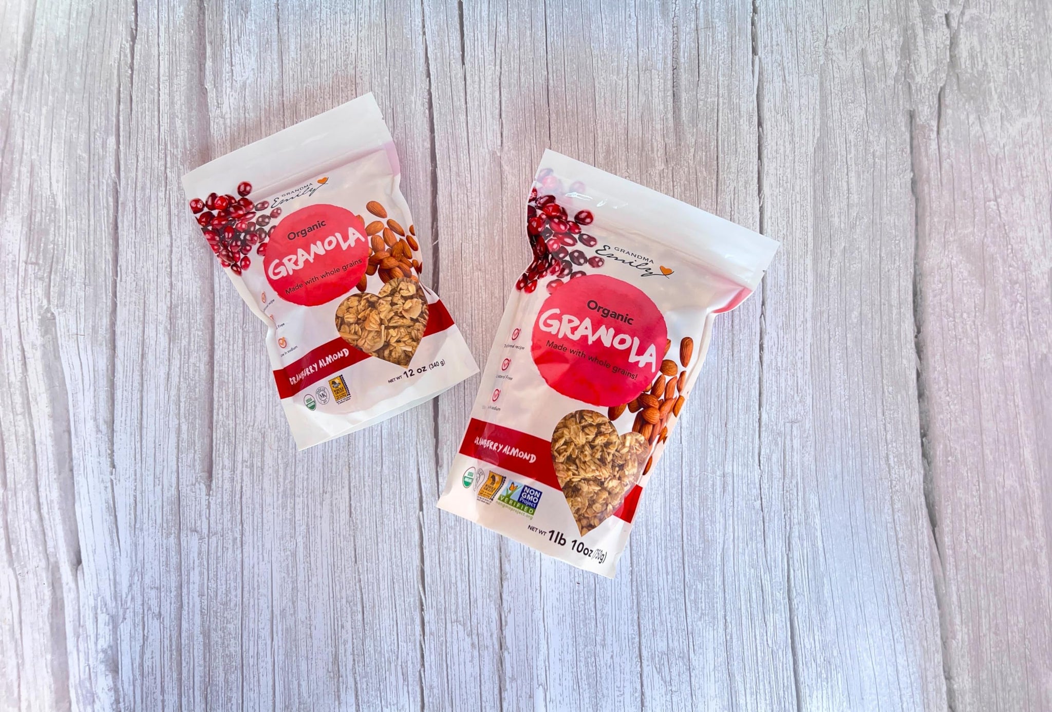 Grandma Emily Organic Cranberry Almond Granola Cereal Vegan with Almonds, Cranberries and Oat, 1lb 10oz