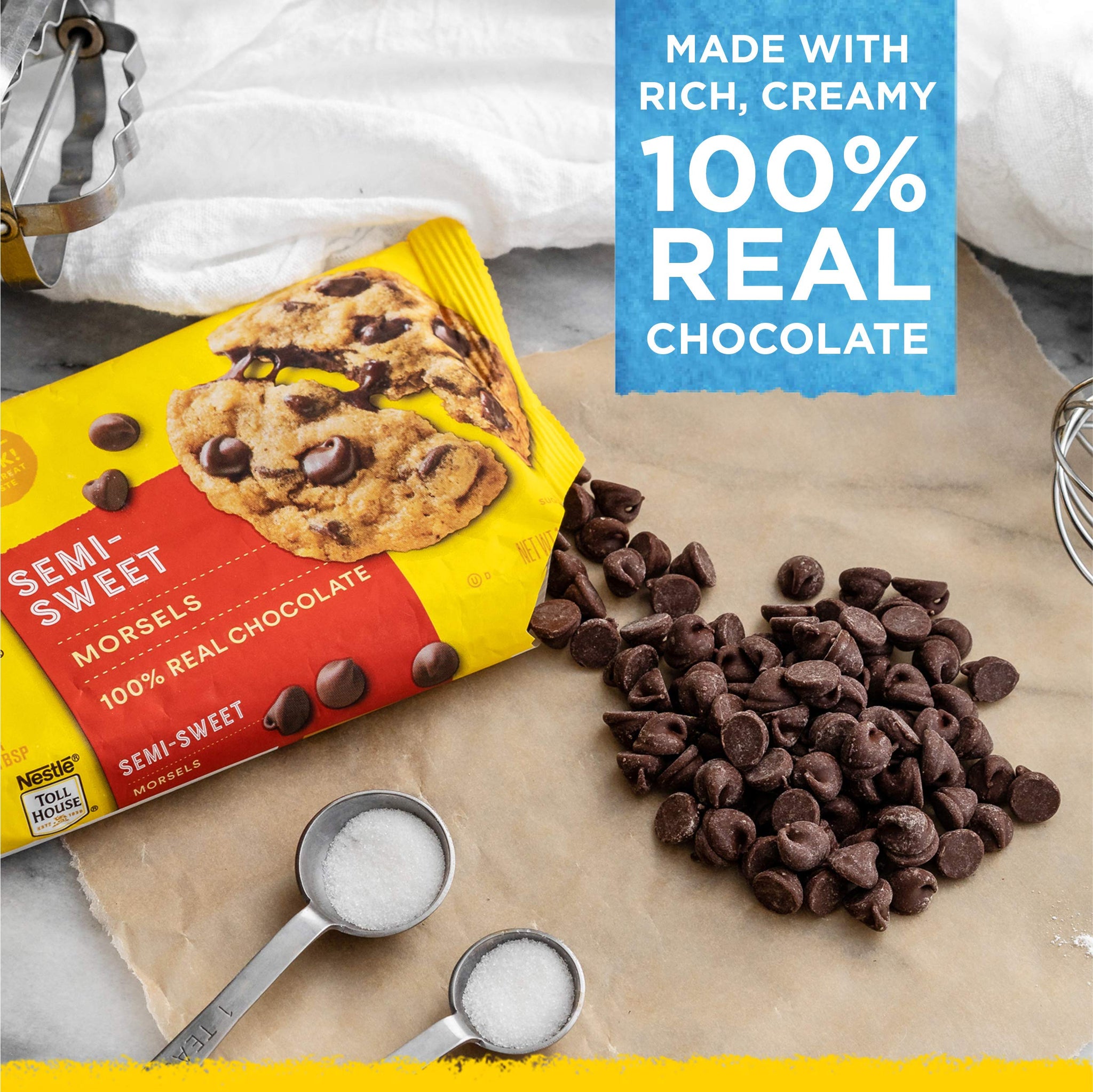 Nestlé Toll House Chocolate Chips, Pack of 3 - Includes Two, 12 oz. Bags of Semi-Sweet Chocolate Chips and One, 10 oz. Bag of Dark Chocolate Chips