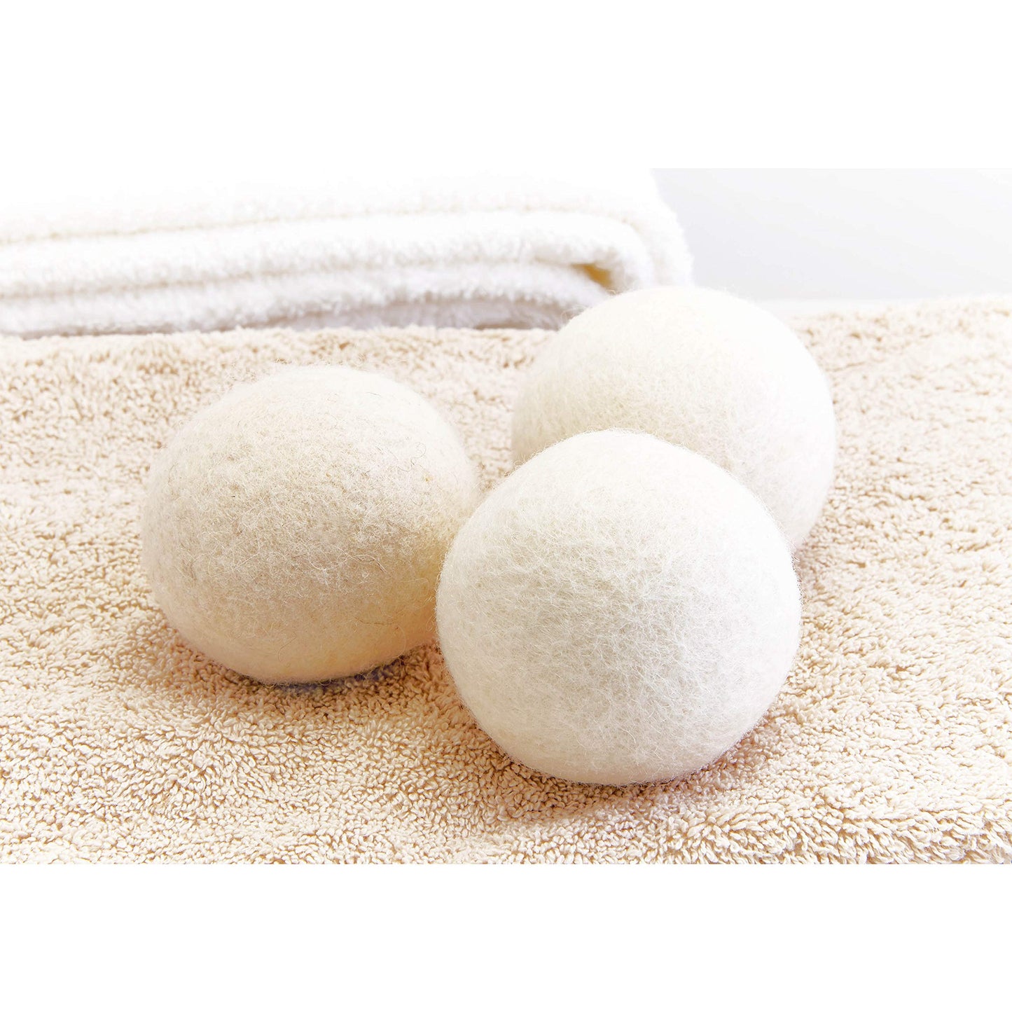 Laura Ashley 4 Pack Reusable Wool Dryer Balls and Lavender Essential Oil Kit to Soften Clothes in Dryer and Reduce Wrinkles and Static