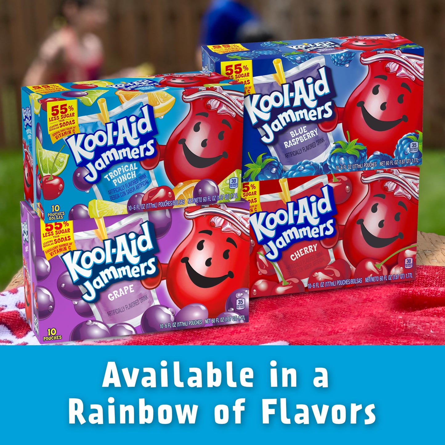 Kool-Aid Jammers Artificially Flavored Drink, 10 Pouches, for School Lunches and On-the-Go Hydration, Tropical Punch Artificially Flavored, Excellent
