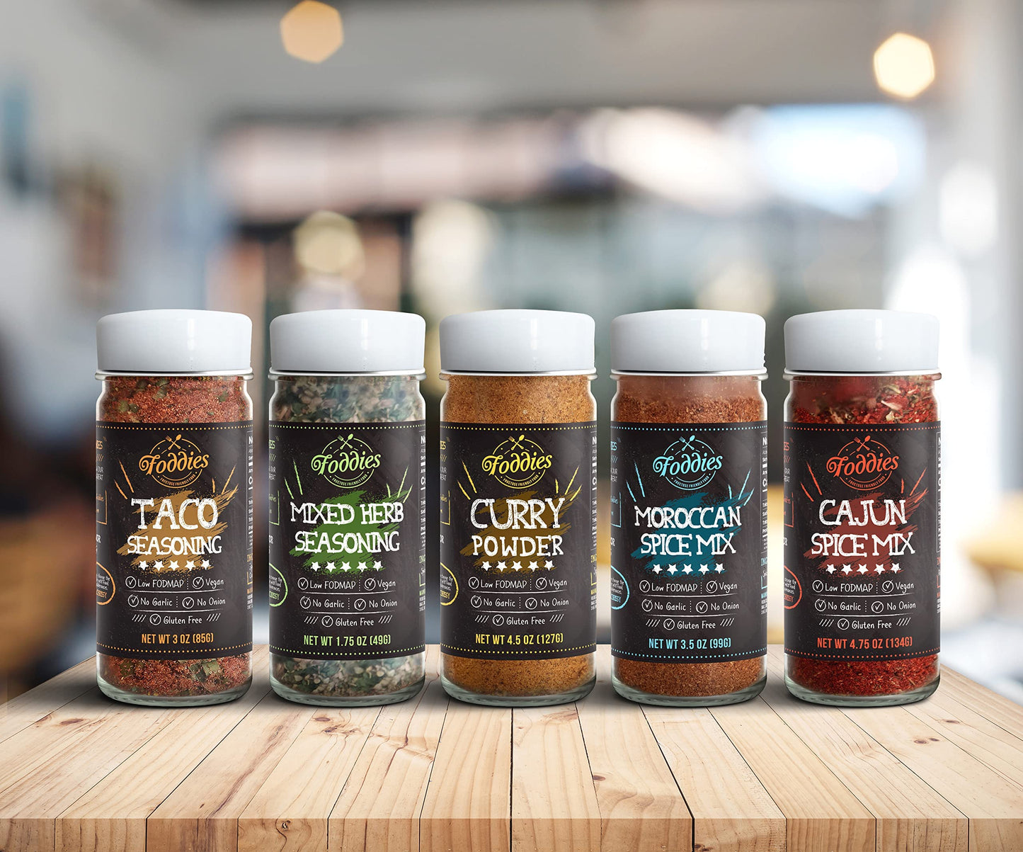 Foddies Low FODMAP Moroccan Spice Blend - Cumin Coriander Cinnamon Seasoning, No Onion No Garlic, IBS Friendly, Gluten Free, Vegan, 3.5oz