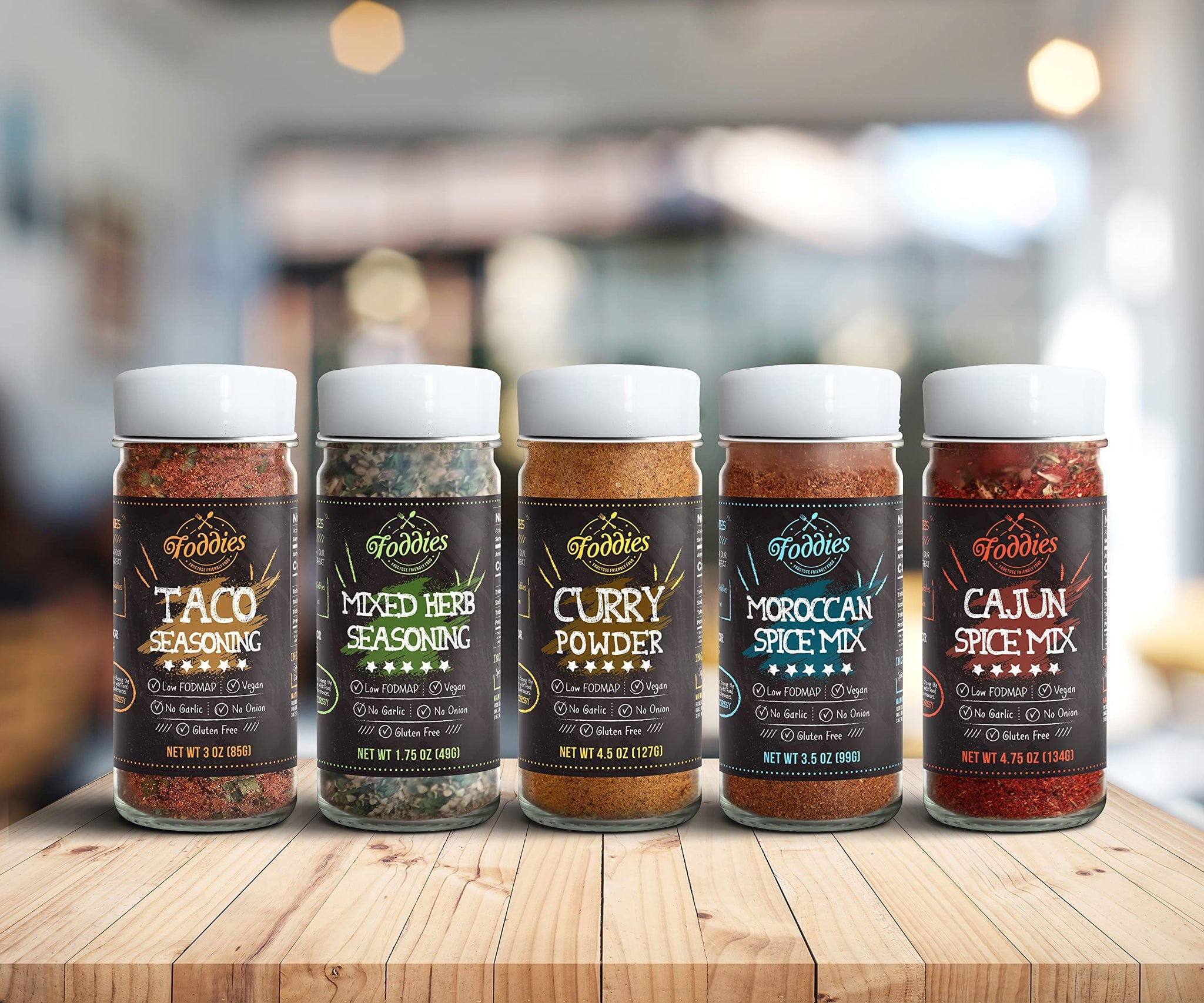 Foddies Low FODMAP Moroccan Spice Blend - Cumin Coriander Cinnamon Seasoning, No Onion No Garlic, IBS Friendly, Gluten Free, Vegan, 3.5oz