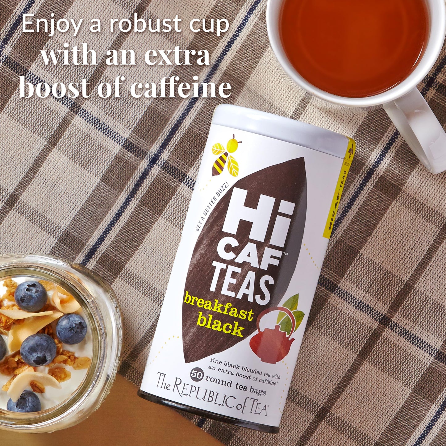 The Republic of Tea - HiCAF Breakfast Black Tea, 50 Tea Bags, High in Caffeine