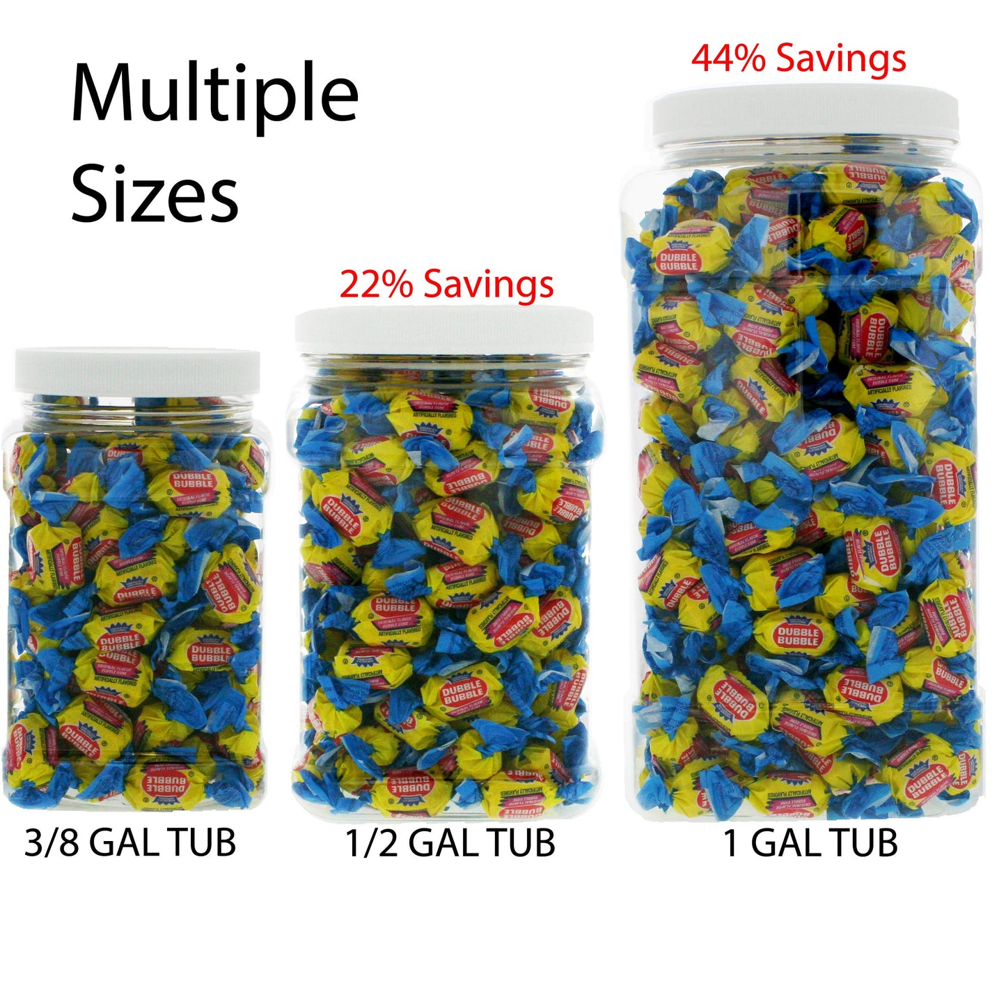Gumballs 1.5LB - Original Individually Wrapped Bulk Candy in 64 FL OZ Gift Ready Reusable Square Jar