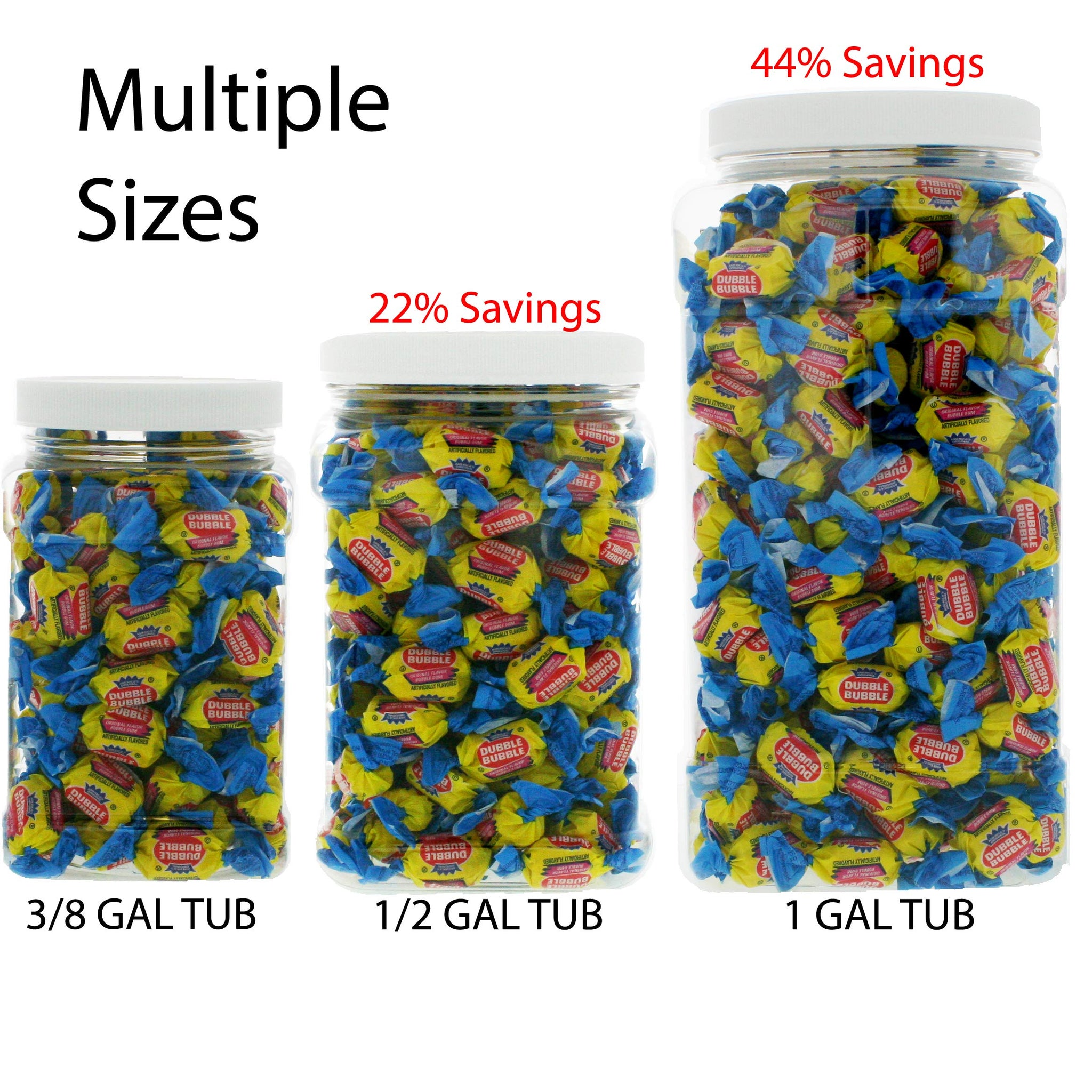 Gumballs 1.5LB - Original Individually Wrapped Bulk Candy in 64 FL OZ Gift Ready Reusable Square Jar