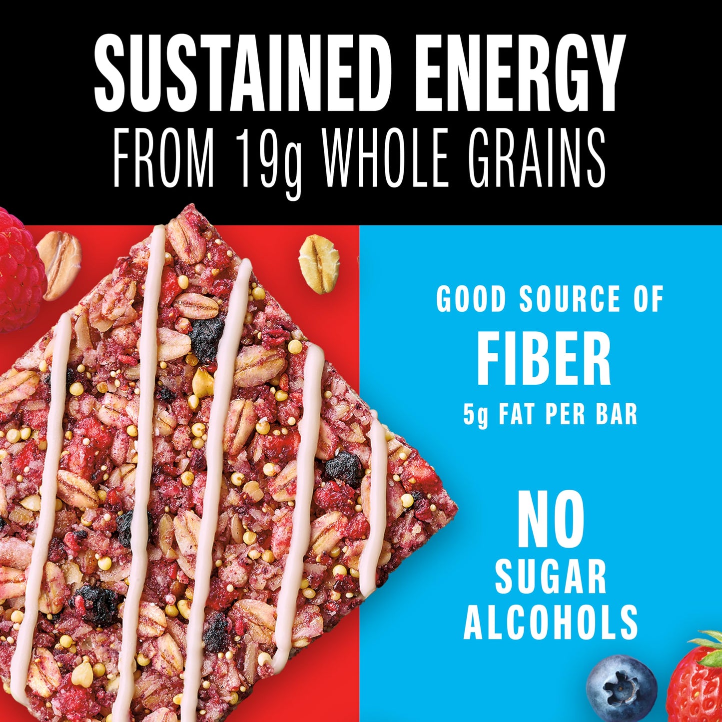 KIND Healthy Grains Energy Bars, Mixed Berry, Gluten Free, Healthy Snacks, 19g Whole Grains, 10 Count