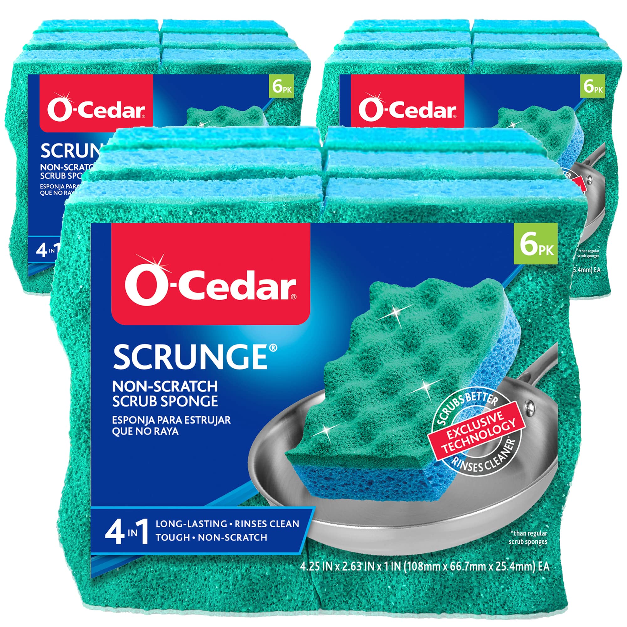 O-Cedar Multi-Use Scrunge Scrub Sponge (Pack - 18)