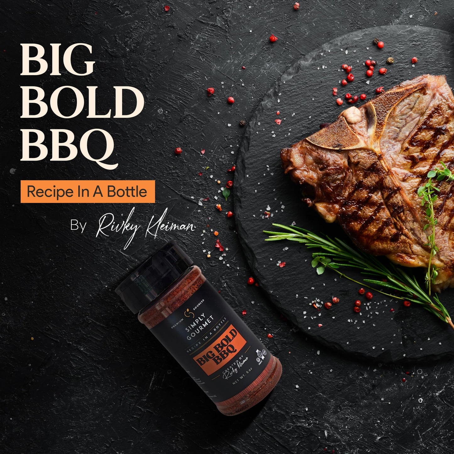 Simply Gourmet Big Bold BBQ Spices and Seasoning - Pitmaster Secret Recipe for Smoking, Grilling, and Cooking - All Purpose Premium Blend Seasoning