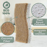 Natural Kitchen Sponge - Biodegradable Compostable Plant Based Coconut Scrubber Sponge - 14pcs