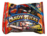 Candy Sticks Candy For Kids; Classroom Gifts; Snack Pack Bundle, Party Favors, Treats, Lunchbox; Individually Boxed Candy Sticks; Batman, Spiderman