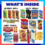 College Birthday Men's Hearty Snack Box ( 50 Piece Variety Gift Basket Care Package ) Jerky, Nuts, Chips, Pretzels, Variety Pack - My College Crate