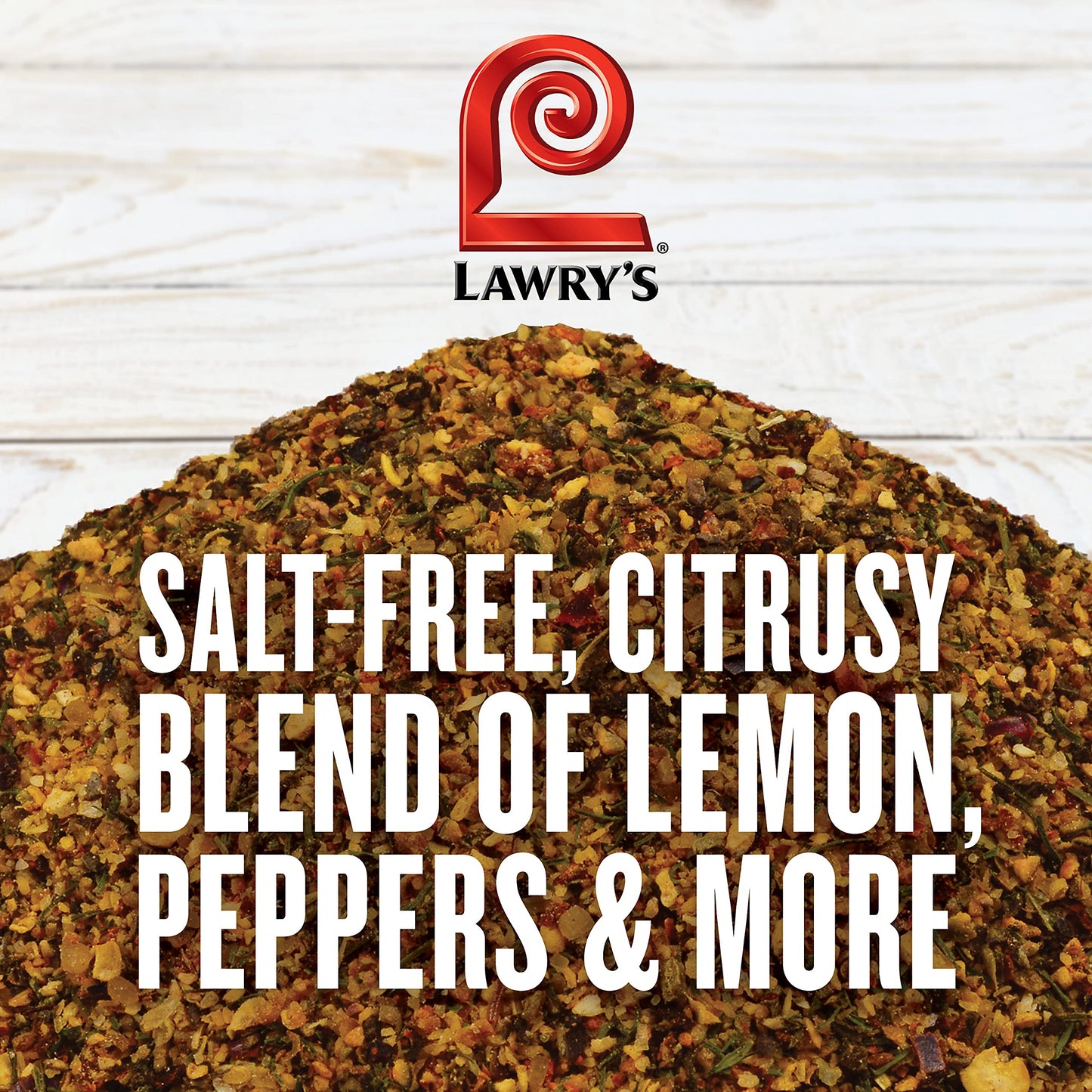Lawry's Salt Free Lemon & Pepper Seasoning, 19 oz - One 19 Ounce Container of Lemon Pepper Seasoning with a Citrus Flavor, Best as Salt Alternative