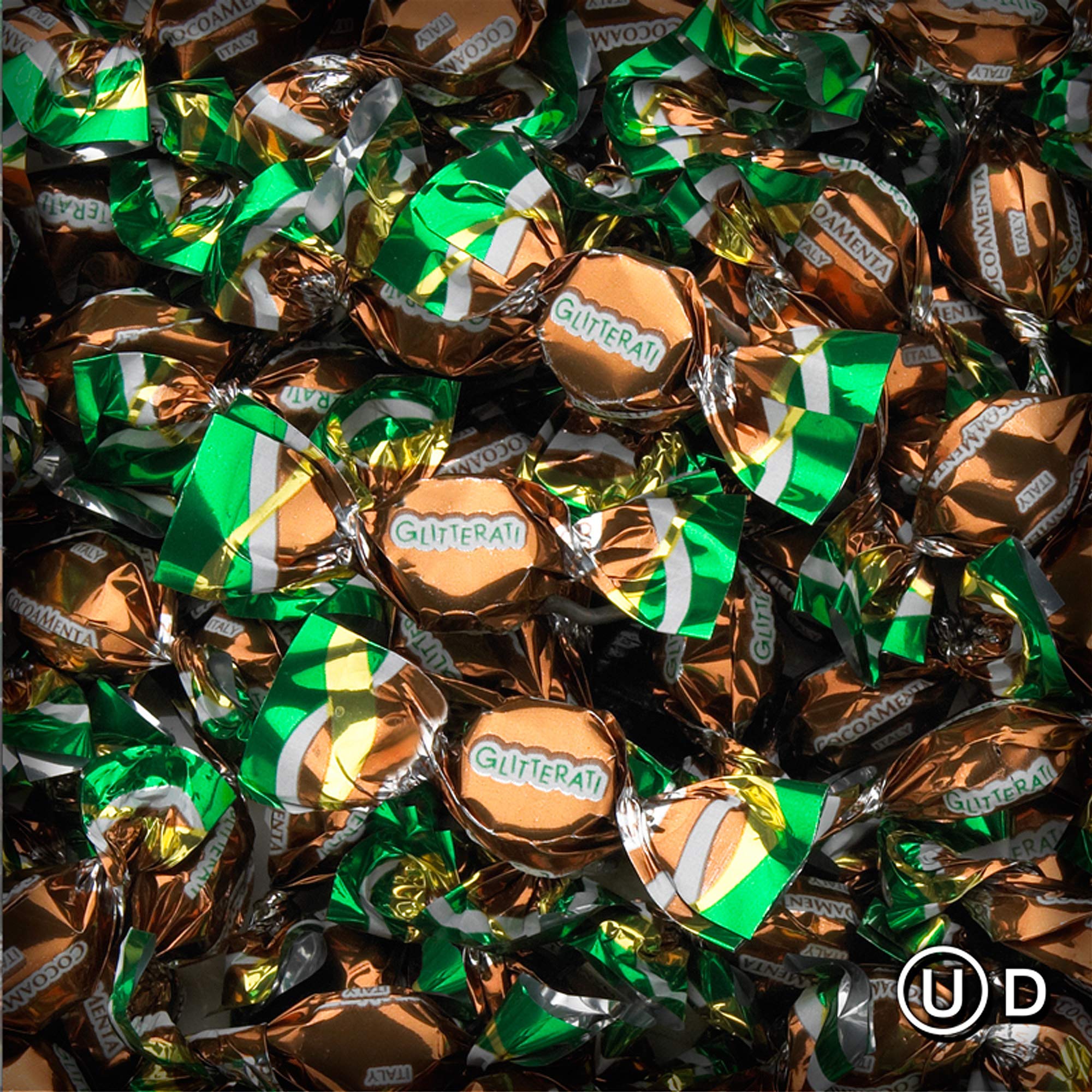 GLITTERATI Cocoamenta Original Italian Miniature Hard Candies, Distinctive Cocoa and Mint Blend Flavor, Individually Wrapped Gourmet Candy, 14 oz