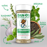 Dan-O's Italian-O Seasoning, 1.7 oz Bottle, 2 Pack, Italian Seasoning for Pasta, Pizza, Salad, Veggies and More, Sugar Free, Zero Calorie, Use this