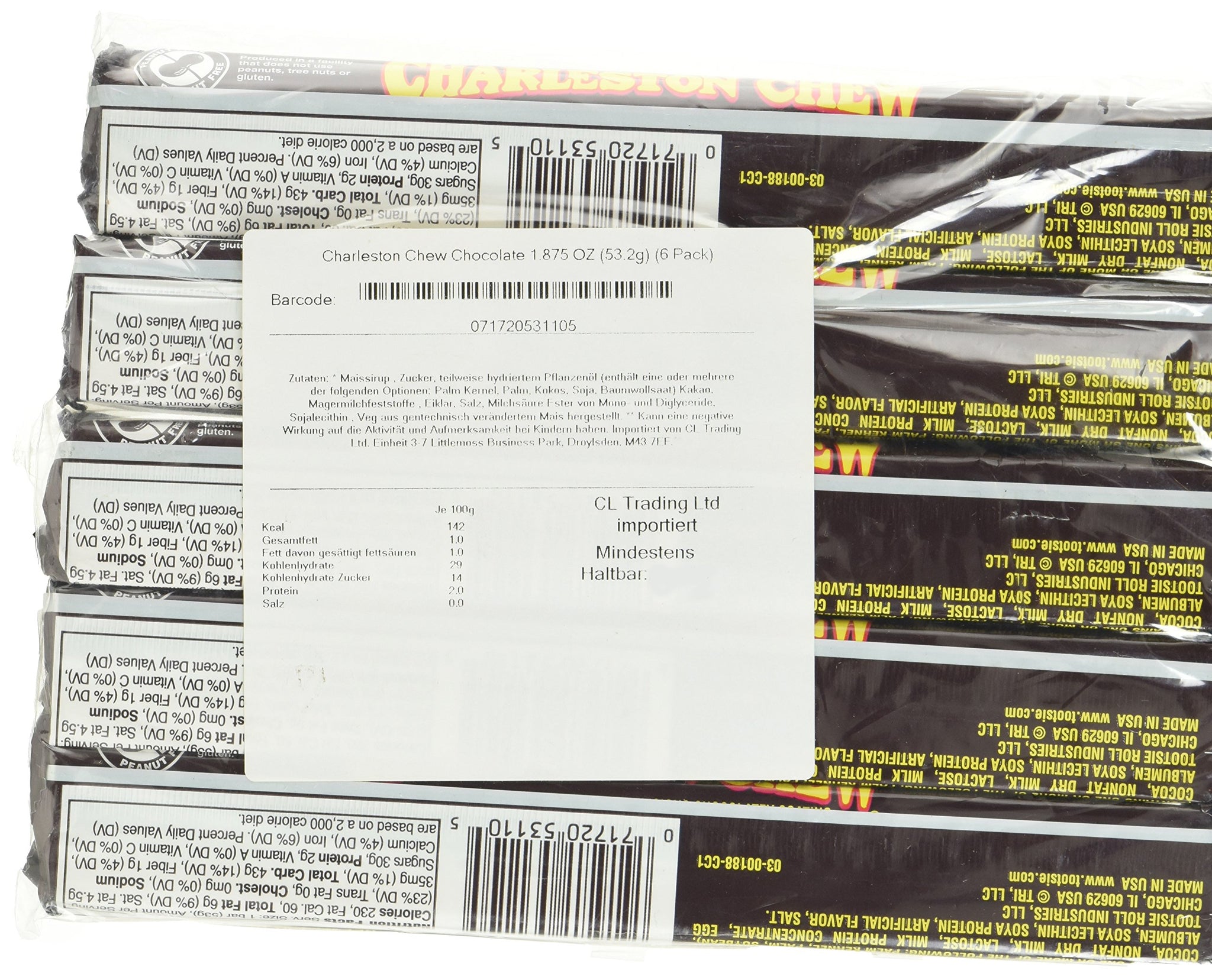 Charleston Chew Nougat Bar- Chocolate 24 Count Box