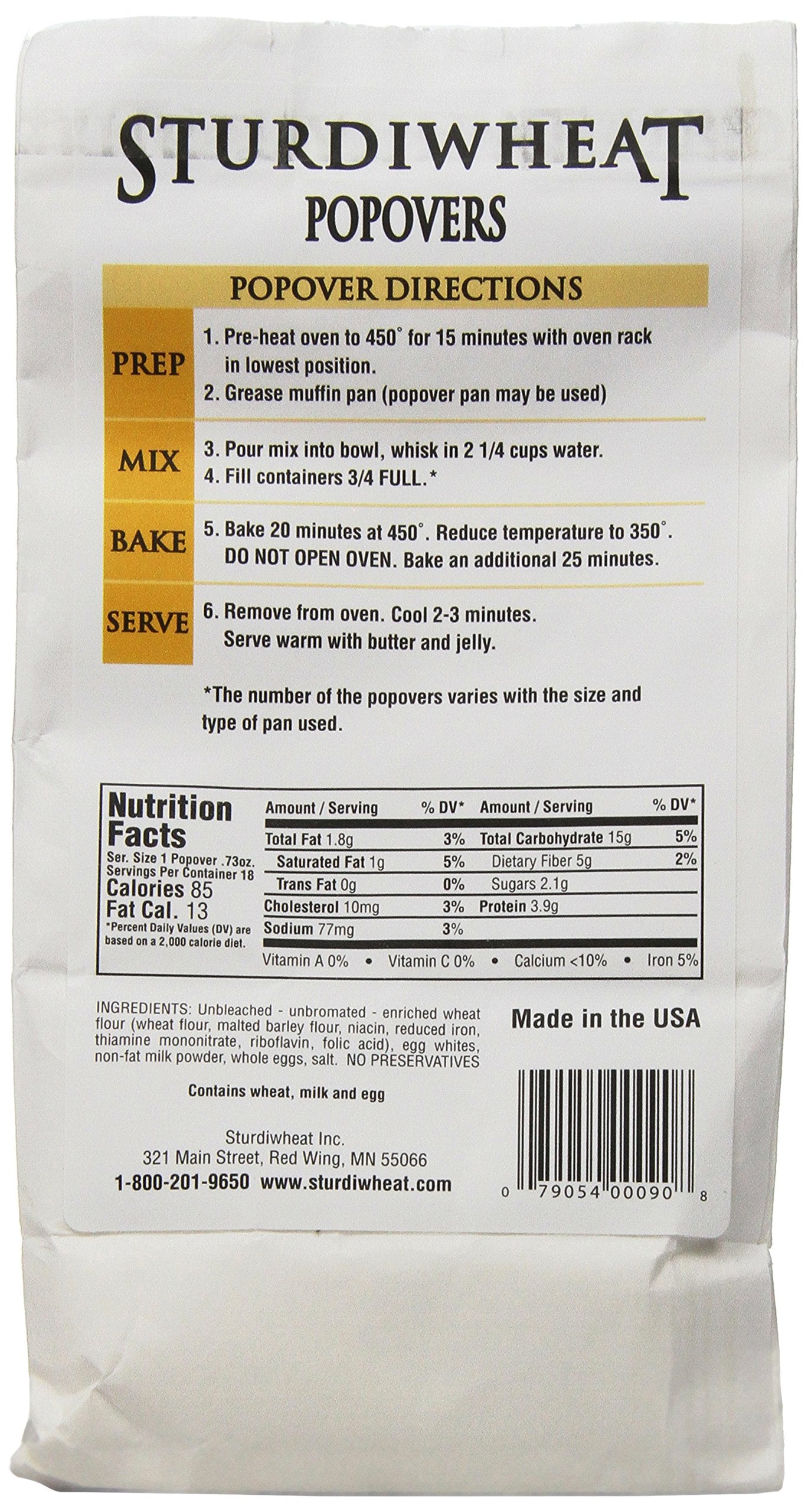 Sturdiwheat All Natural Bread Mix, Popovers, 13-Ounce Package (Pack of 4)