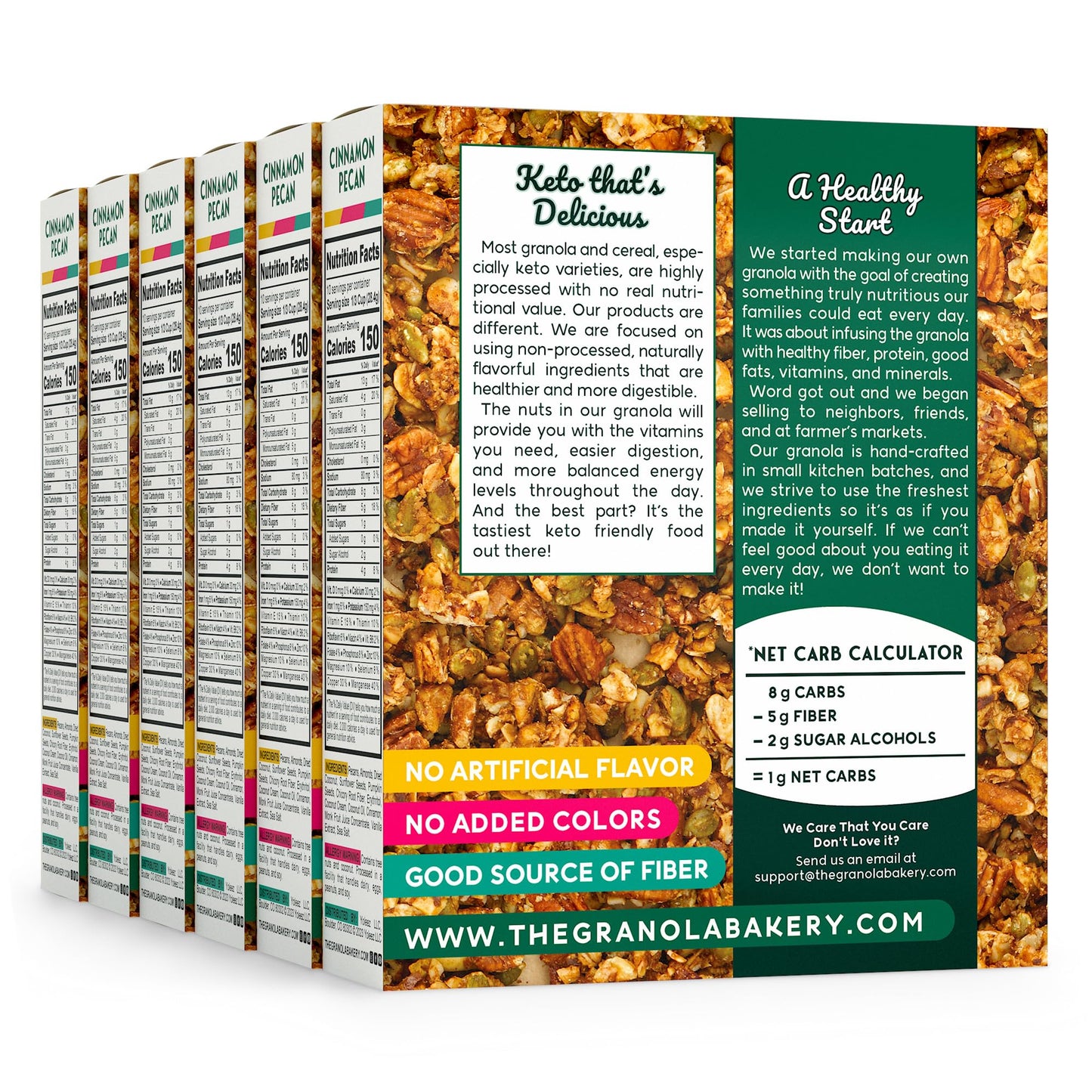 TGB Cinnamon Keto Granola | 1g Net Carb Cereal | Gluten Free Low Carb Nut Snack, 10 Ounces (Pack of 6)