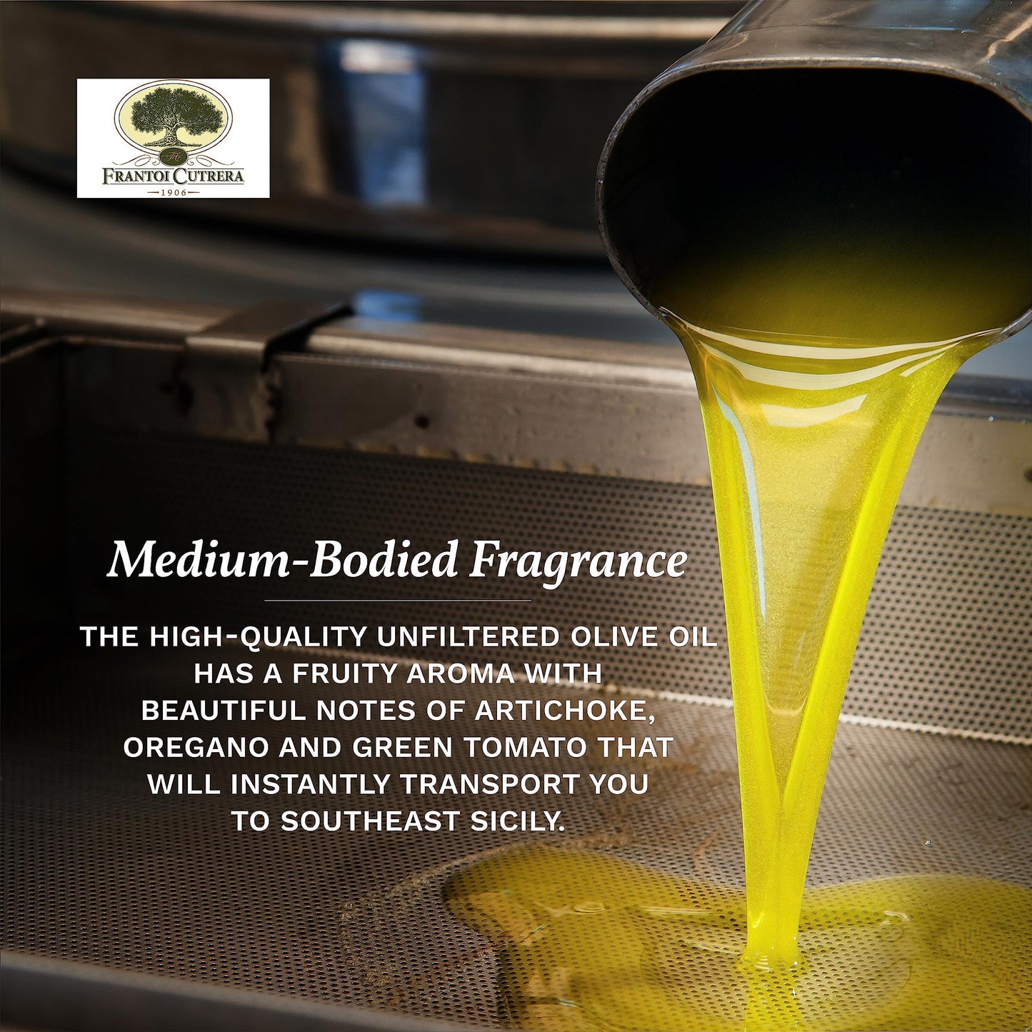 Frantoi Cutrera - Selezione - Extra Virgin Olive Oil from Italy, Sicilian Pure EVOO, Premium 2022/23 Early Harvest First Cold Pressed, Olive Oil High in Polyphenols, 24.5 Fl Oz (Pack of 1)