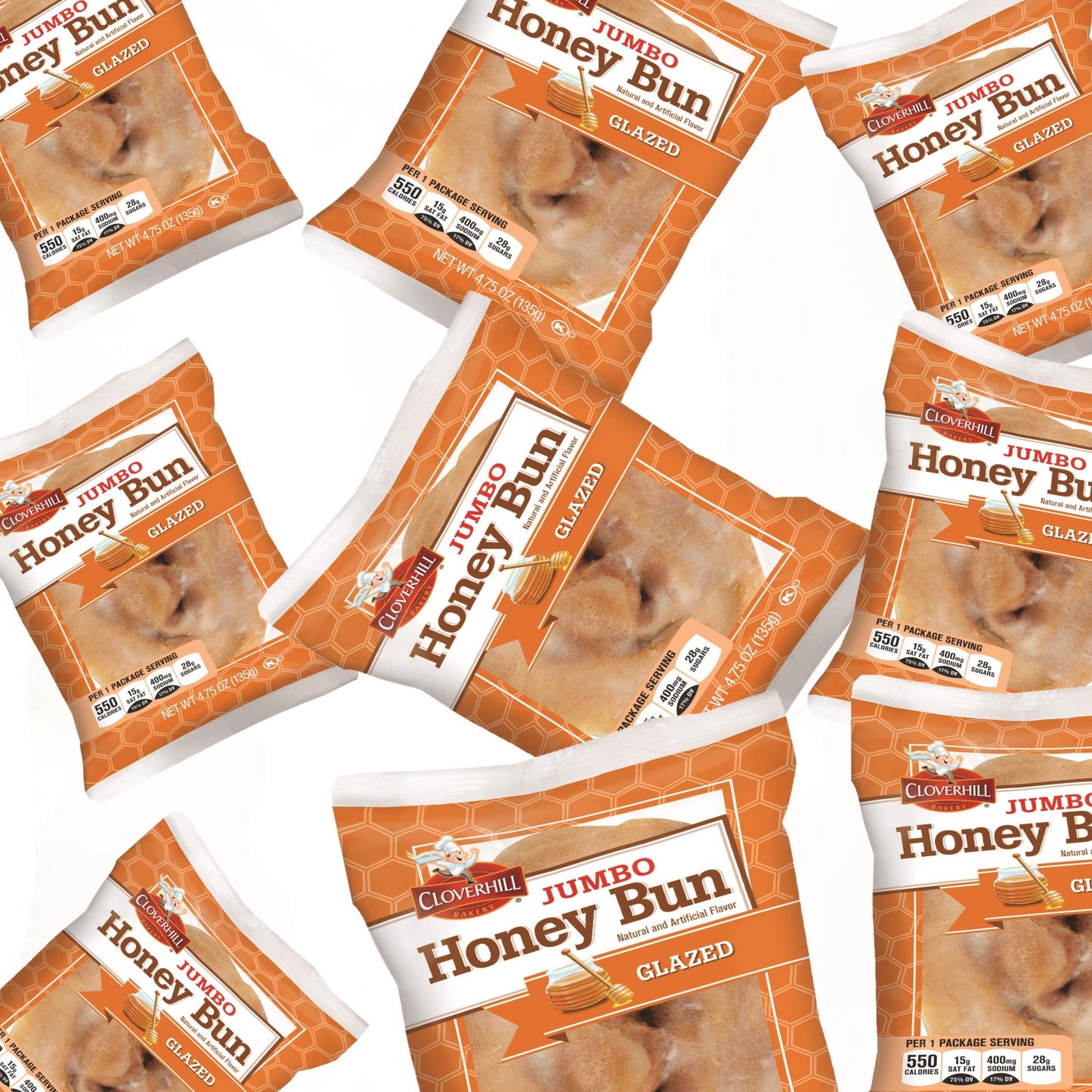 Cloverhill Jumbo Honey Bun Chocolate Iced - 4.75oz Multi Pack (12 Pack)