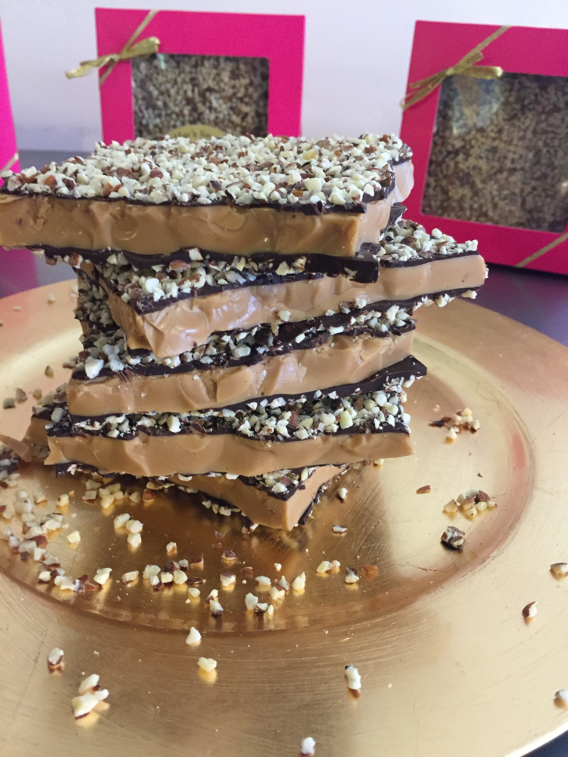 Aunt Mae's Sweet Tooth English Toffee 8 oz Box (Dark Chocolate with Sea Salt)