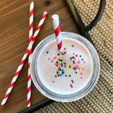 Red Plastic Sundae/Soda Spoons - 8 Inch - Party Supply - Red Paper Straws - 50 Each