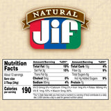 Jif Natural Creamy Peanut Butter Spread and Honey - Contains 80% Peanuts, 16 Ounces