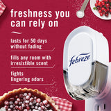 Febreze Plug In Air Freshener, Odor-Fighting Scented Oil Refill, Holiday Mix, 3 Refills, Clear
