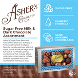 Asher's Sugar Free Chocolate Candy Assortment - Kosher, Milk & Dark Chocolates (15 pieces, 8 oz.)