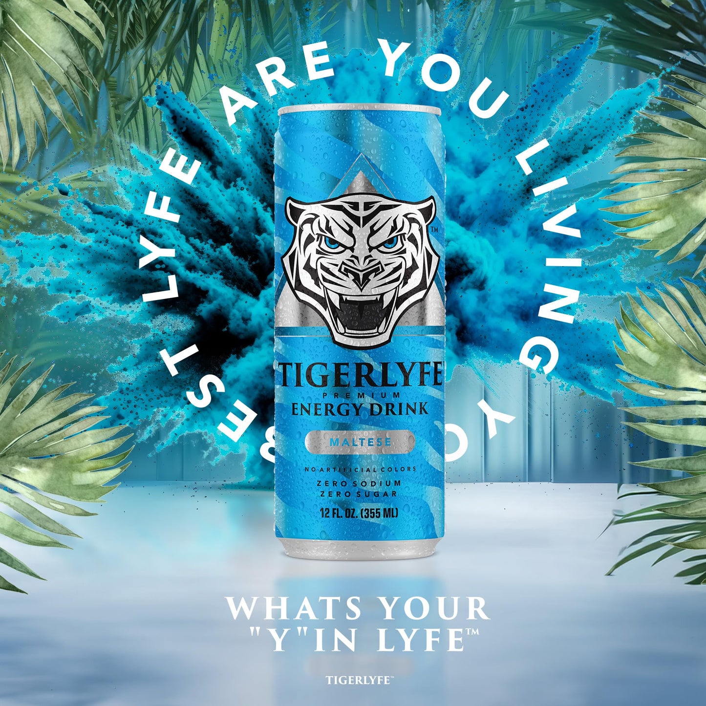TIGERLYFE Energy Drink 12 Pack, Sugar Free Energy Drink, Zero Calorie, Zero Carb, Diet Energy Drinks Bulk, 12oz Slim Can, Zero Sugar Energy Drinks