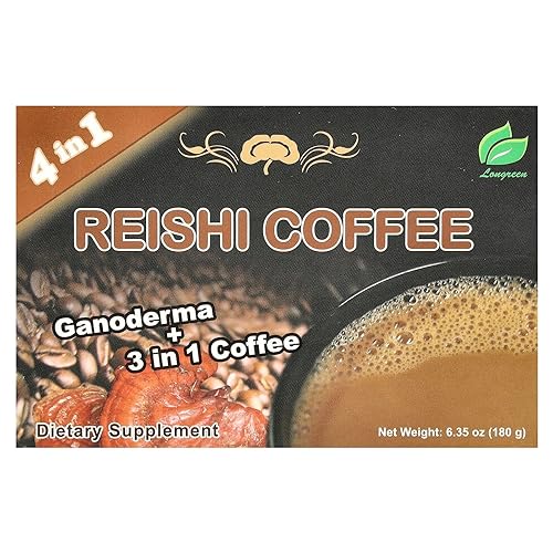 Reishi Coffee 3 in 1, Selected Premium Coffee, Reishi Extract and Instant Coffee, 30 Bags Per Box, Package May Vary