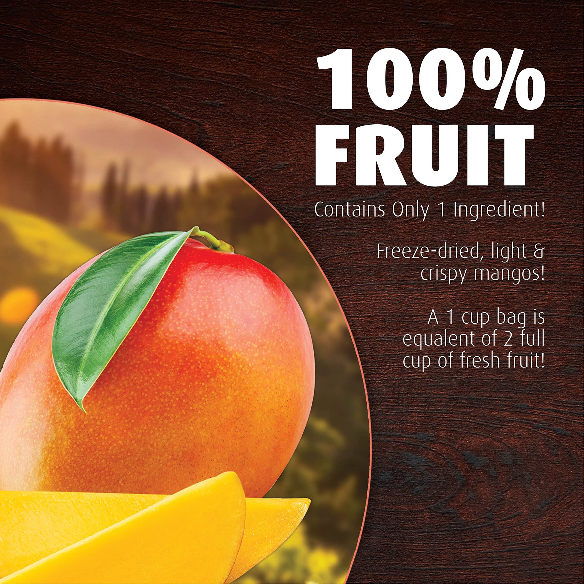 Brothers All Natural Freeze Dried Fruit Crisps, Mango, 1 Oz (Pack of 8), Made with 100% Fruit, Gluten Free, Soy Free, Vegan, Healthy Snack, Resealable