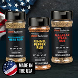 Steven Raichlen's Planet Barbecue Gourmet BBQ Rubs & Spices Gift Box 3 Pack- Grill Seasonings Set with International Flavors- Summer Cookout Essential