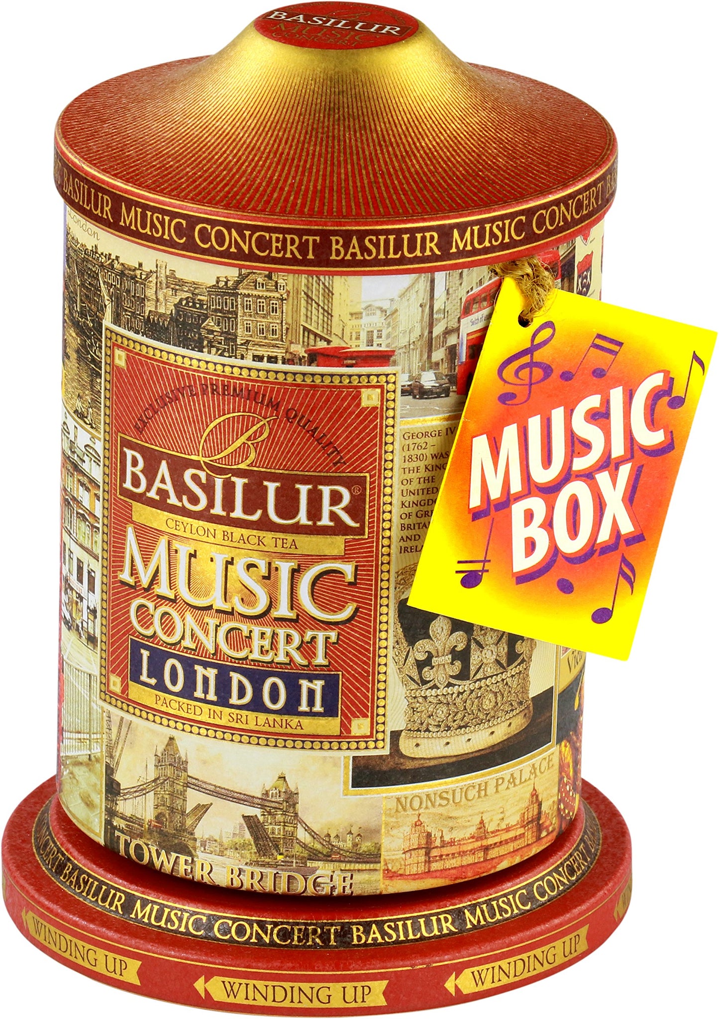 Basilur | London Music Tin | Music Concert Collection | Pure Ceylon Black Tea with amaranth, cornflower, bergamot and chocolate | Metal Caddy | 20