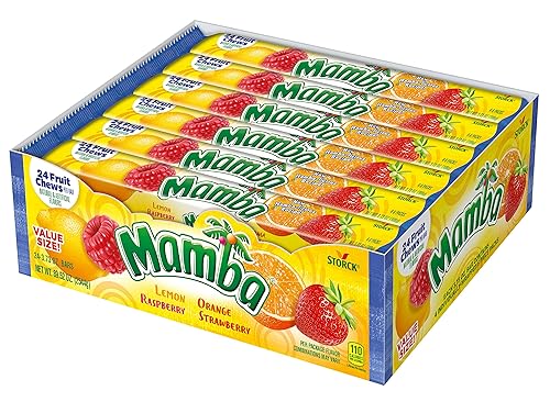 Mamba Fruit Chews Candy, 3.73 ounces, 24 Pieces (Pack of 24)