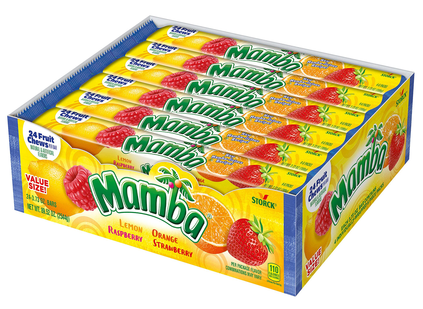 Mamba Fruit Chews Candy, 3.73 ounces, 24 Pieces (Pack of 24)