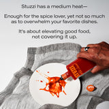 Stuzzi Premium Hot Sauce - Italian Craft Sauce with Dried Calabrian & Fresh Cayenne Peppers 3 Pack (3.4 oz) - All-Natural, Vegan, Gluten-Free