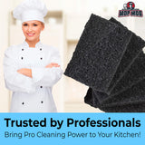 Restaurant-Grade Griddle Cleaning Pads 5 Pack. Use on Metal Grills, Cast Iron Cooktops & Stainless Steel Flat Tops. Quickly Cleans & Scours Baked-On