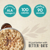 Better Oats 100 Calorie Apples and Cinnamon Oatmeal, 9.8 oz Box (Pack of 6)