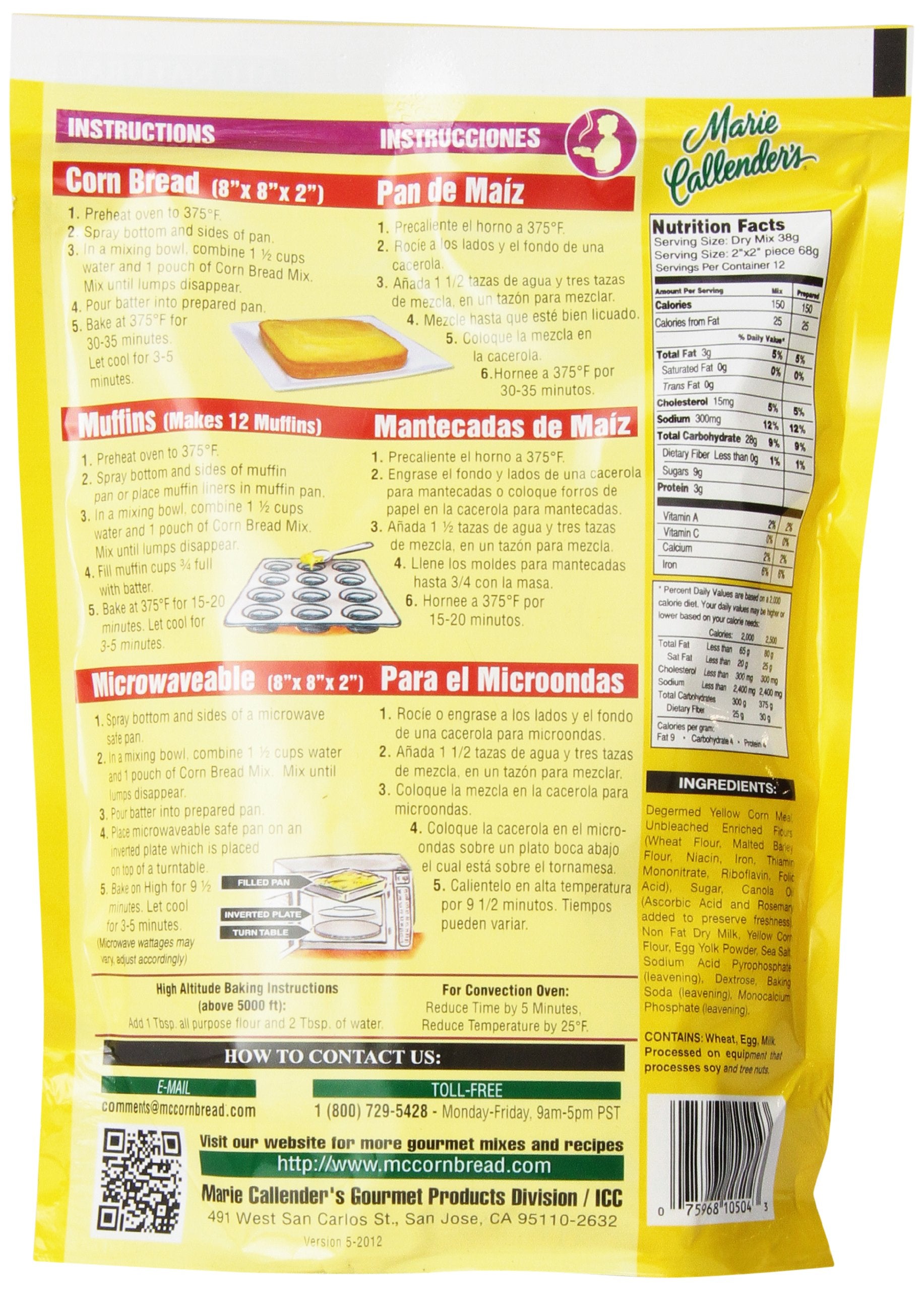 Marie Callenders Callender's Corn Bread Mix, Original, 16 OZ