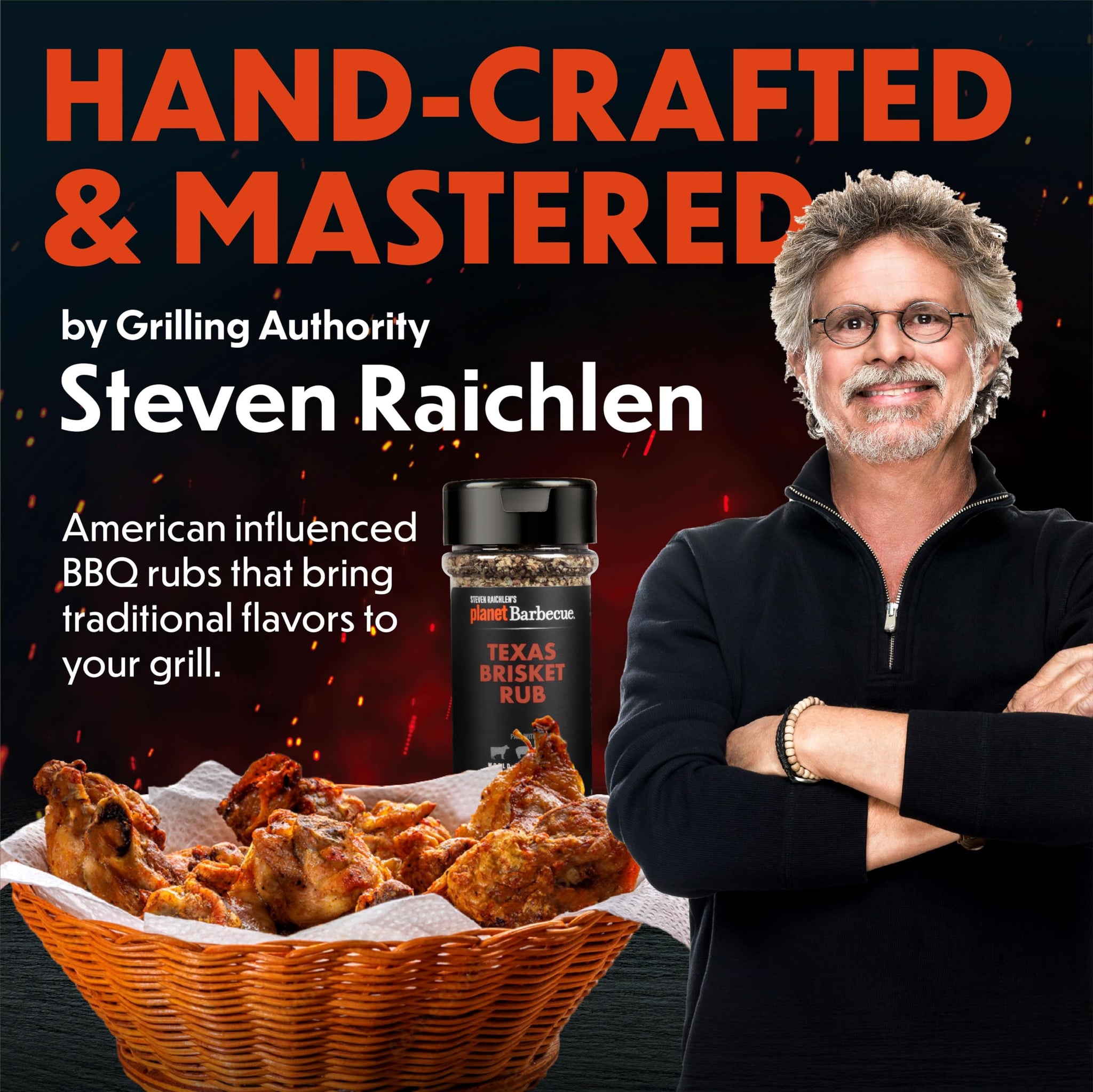 Steven Raichlen's New Planet Barbecue Premium Steak Rub Seasonings Set (3 Pack) - BBQ Spices w USA Inspired Flavors - Grilling Gift for Men & Women