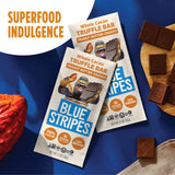 Blue Stripes - Peanut Butter Crunch Whole Cacao Truffle Chocolate Bars, 70% Cacao, Peanut Butter Crunch, Healthy Chocolate, Vegan, No Refined Sugar