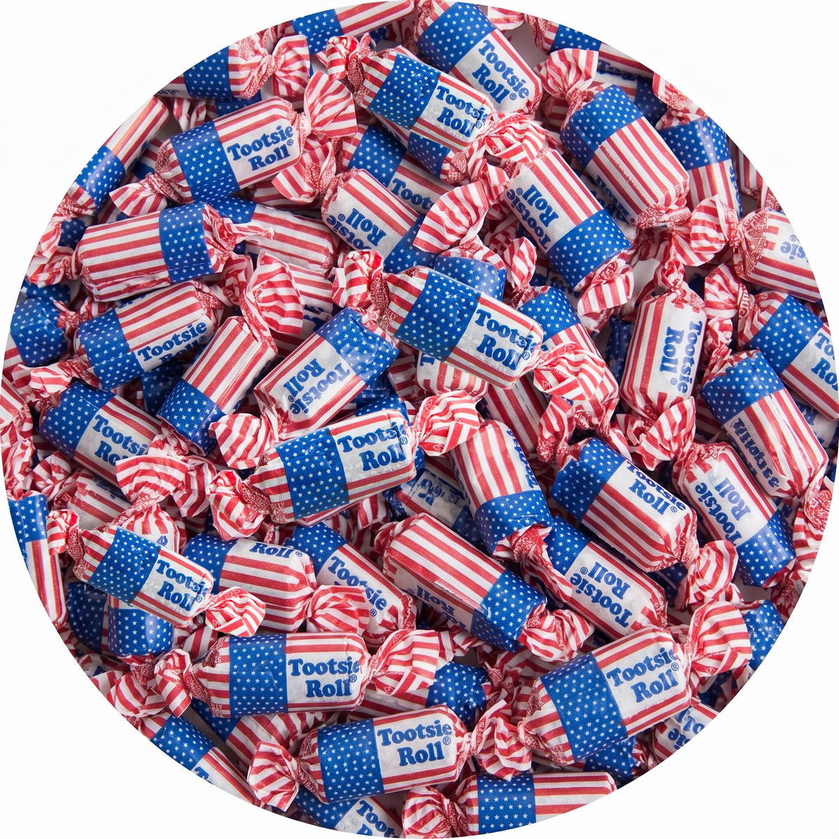 Patriotic Tootsie Midgees, 1lb Bulk Btootag (Approx. 70 Pieces), Mini Chewy Candy, Individually Wrapped Bulk Candy, Chocolate Candy, The Hampton