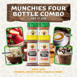 Flavor God Munchies Combo Pack Of 4, Seasoning Gift Set, Taco Tuesday, Pizza, Buttery Cinnamon Roll, Chocolate Donut, Natural Healthy Spice Blend, Low