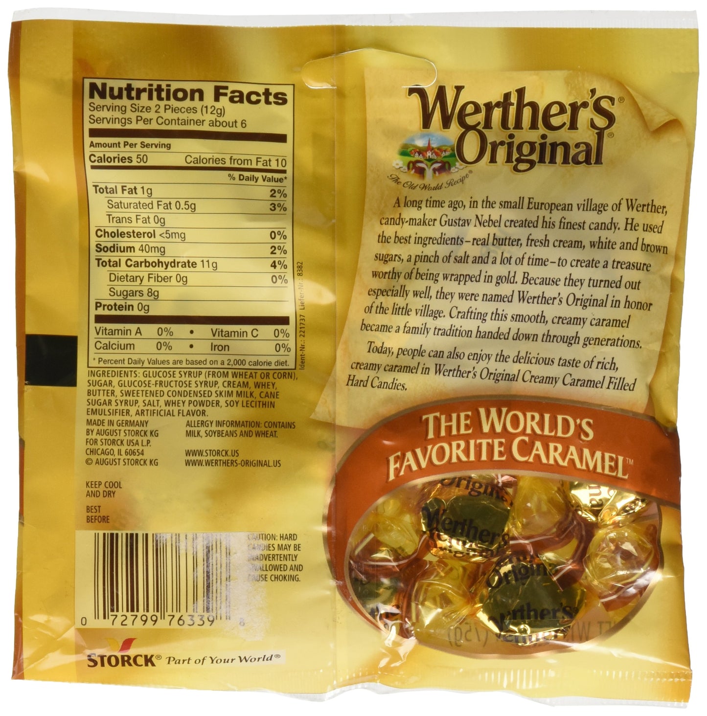 Werther's Creamy Caramel Filled Hard Candies (Case of 12)