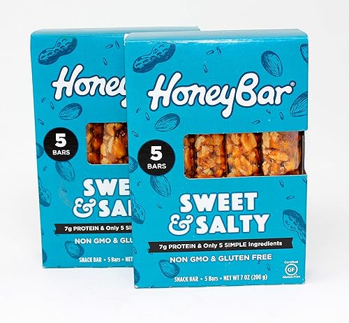 NON GMO & Gluten Free | Honey Bar Sweet & Salty | 2 Pack - 10 Bars Total