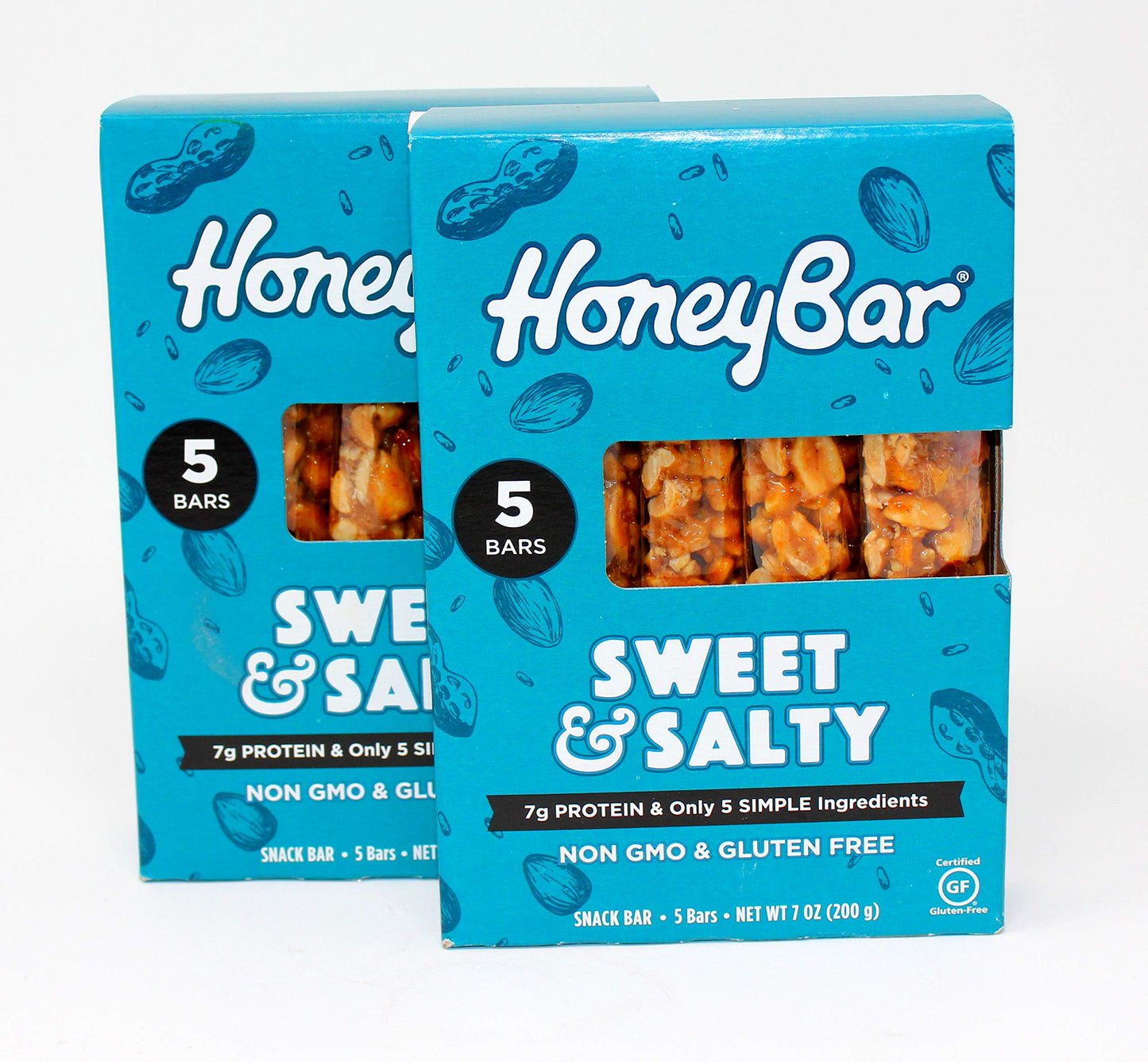 NON GMO & Gluten Free | Honey Bar Sweet & Salty | 2 Pack - 10 Bars Total