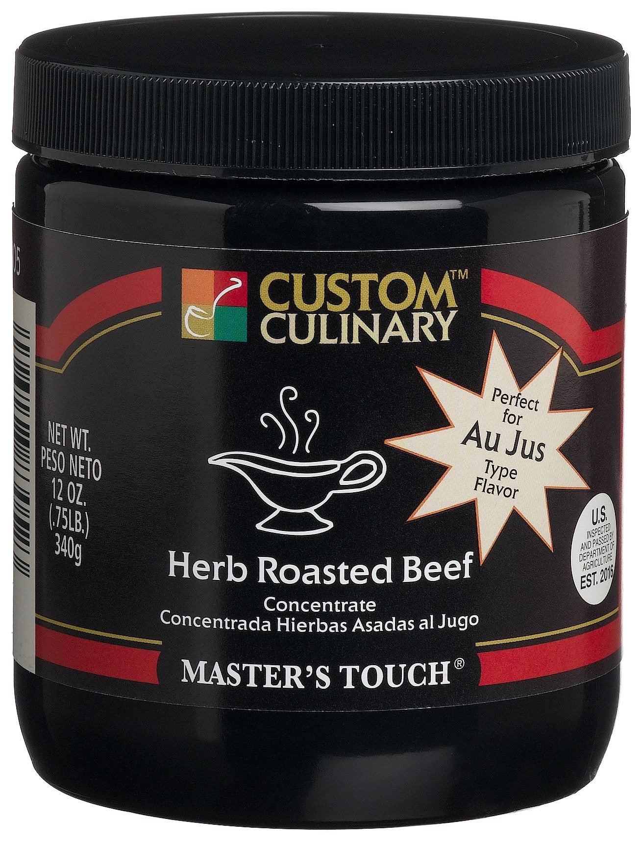 Custom Culinary Herb Roasted Au Jus Concentrate, 12 Ounce (Pack of 6)